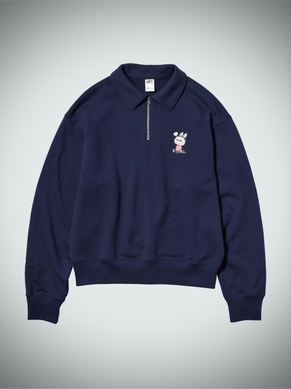 UT Women’s Navy Half-Zip Crewneck Sweater with Embroidered Character